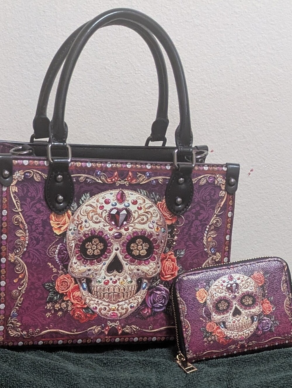 Skullette "Catrinelle" Handbag and Wallet Set